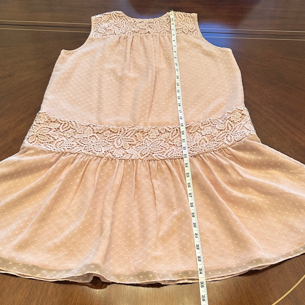 Marchesa Rose Blush Swiss Dot Lace Waist Sleeveless Dress – Size S/M - Picture 15 of 15